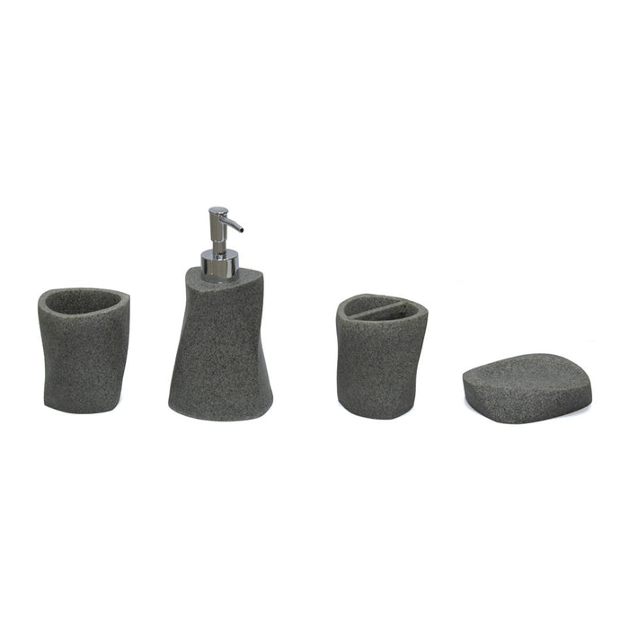 SET/4 ACCESORIOS PARA BAÑO GRIS CLARO