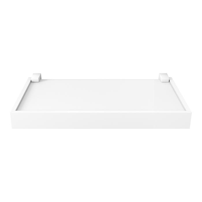 REPISA RECTA DUETTO 1,5X20X40CM BLANCO CON SOPORTE Y BORDA BLANCO