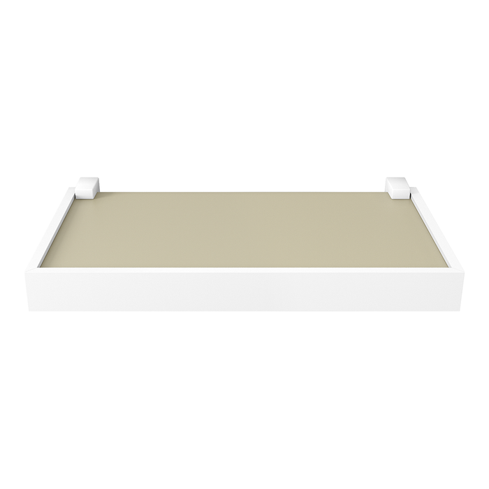 REPISA RECTA DUETTO 1,5X20X40CM OFF WHITE CON SOPORTE Y BORDA BLANCO
