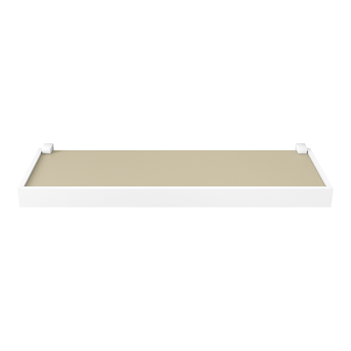 REPISA RECTA DUETTO 1,5X20X60CM OFF WHITE CON SOPORTE Y BORDA BLANCO