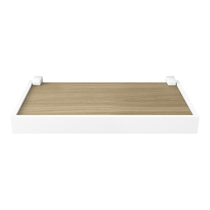 REPISA RECTA DUETTO 1,5X20X40CM ROBLE MIEL CON SOPORTE Y BORDA BLANCO