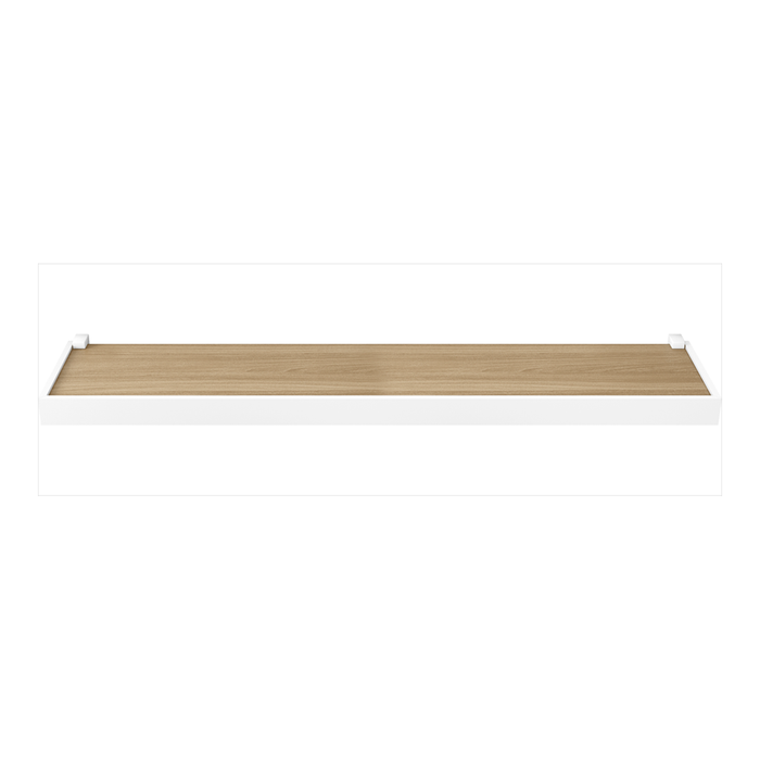 REPISA RECTA DUETTO 1,5X20X100CM ROBLE MIEL CON SOPORTE Y BORDA BLANCO