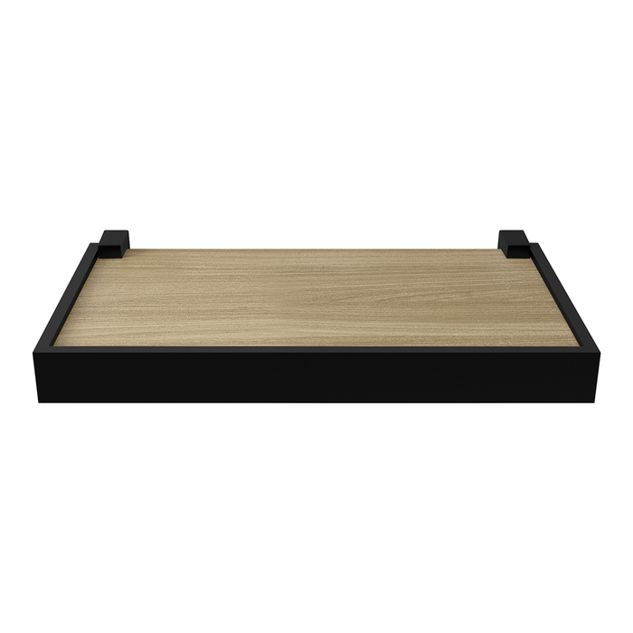 REPISA RECTA DUETTO 1,5X20X40CM ROBLE MIEL CON SOPORTE Y BORDA NEGRO
