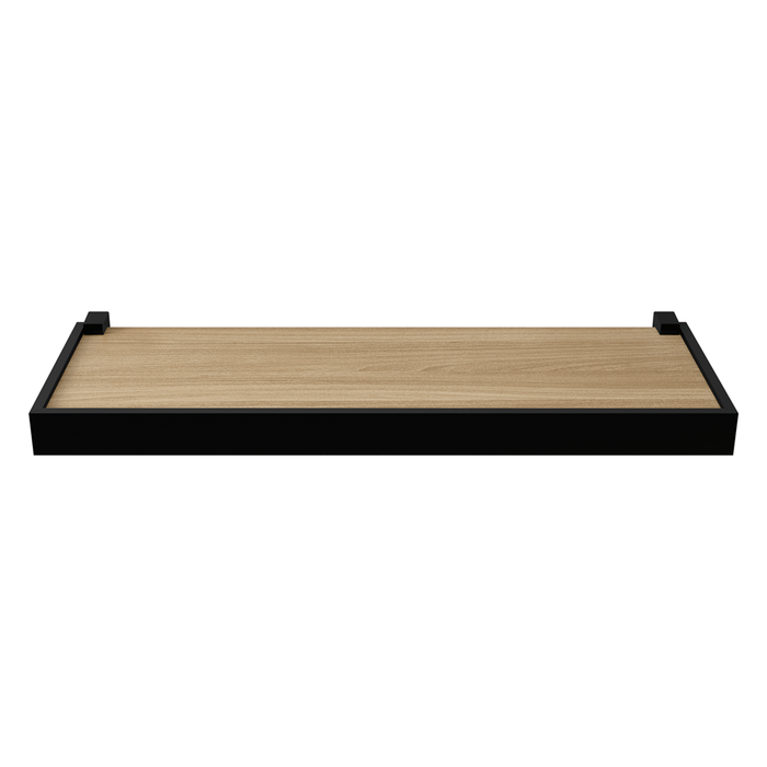 REPISA RECTA DUETTO 1,5X20X60CM ROBLE MIEL CON SOPORTE Y BORDA NEGRO