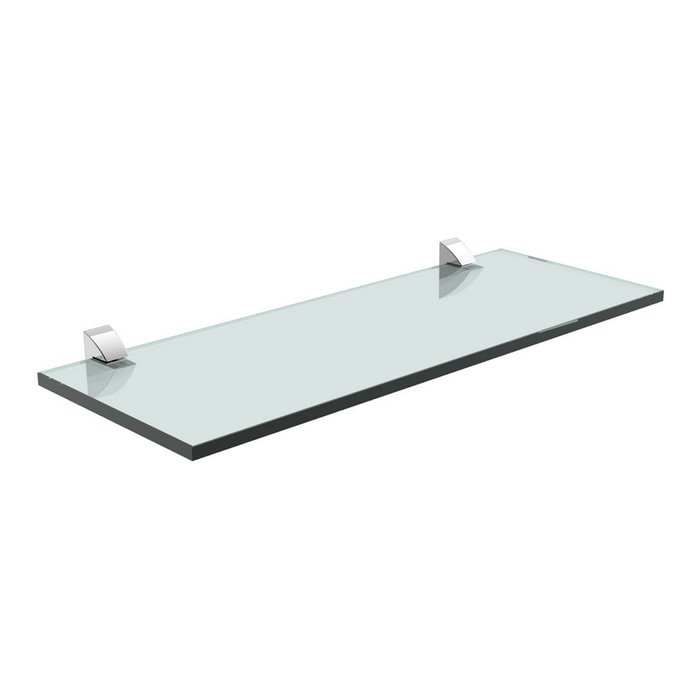 REPISA RECTA DE VIDRIO VETRO 0,8X15X40CM CON SOPORTE CROMADO