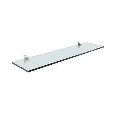 REPISA RECTA DE VIDRIO VETRO 0,8X15X60CM CON SOPORTE CROMADO