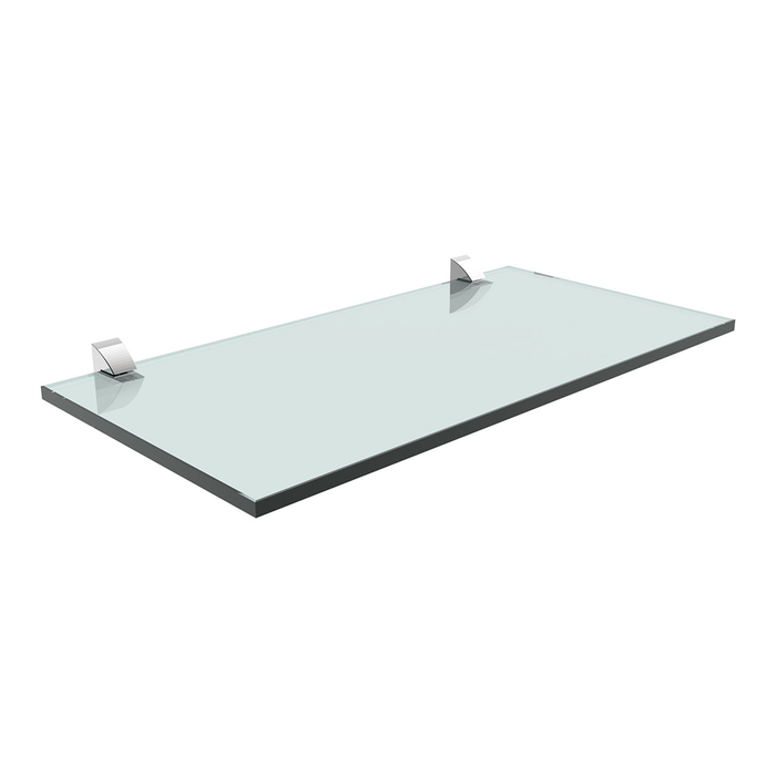 REPISA RECTA DE VIDRIO VETRO 0,8X20X40CM CON SOPORTE CROMADO