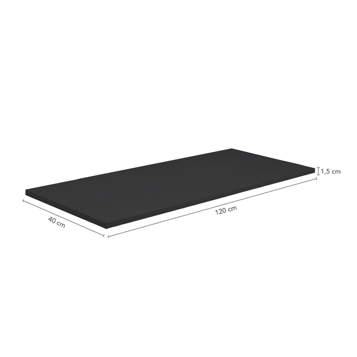 REPISA RECTA FACILITY 1,5X40X120CM NEGRO