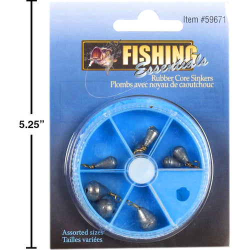 CONJUNTO DE PLOMOS DE PESCA CON NUCLEO