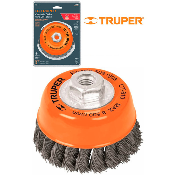 CARDA DE COPA ALAMBRE TRENZADO FINO TRUPER 4"