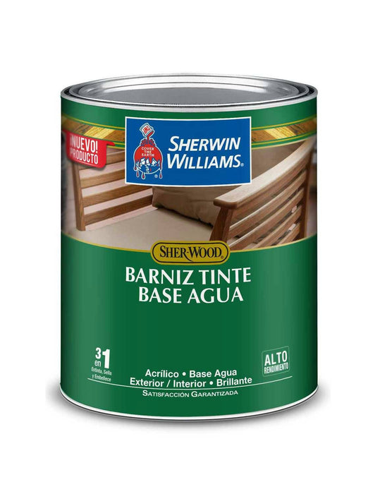 BARNIZ BASE AGUA PARA MADERA 3 EN 1 NOGAL ROJIZO