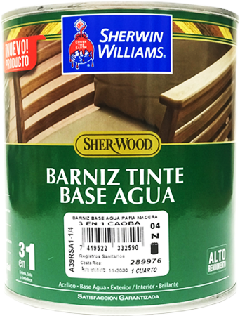BARNIZ BASE AGUA PARA MADERA 3 EN 1 CAOBA
