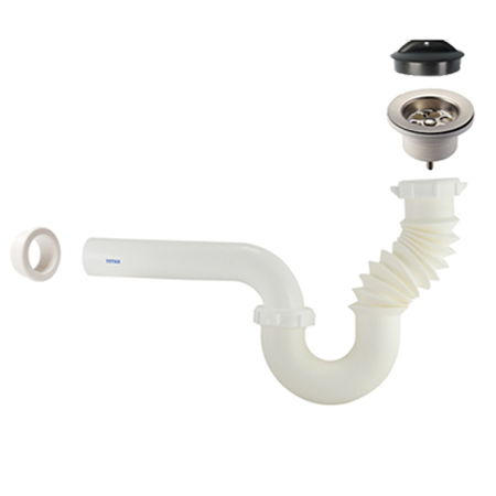 TRAMPA P/LAVAMANO MIXTO FLEXI-RIGIDO C/DES.INOX.