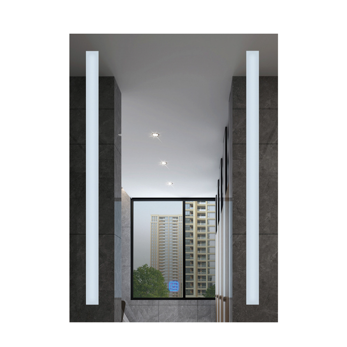 ESPEJO LED CUADRADO PLATEADO C/LUZ BLANCA 60*80CM