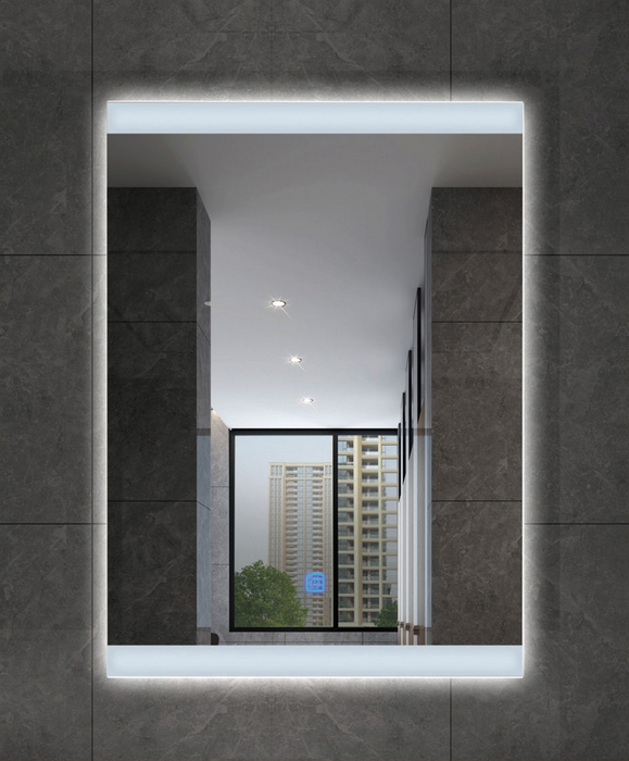 ESPEJO LED RECTANGULAR PLATEADO C/LUZ BLANCA
