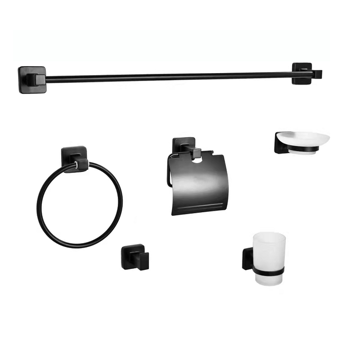 SET DE ACCESORIOS P/BAÑO, COLOR NEGRO