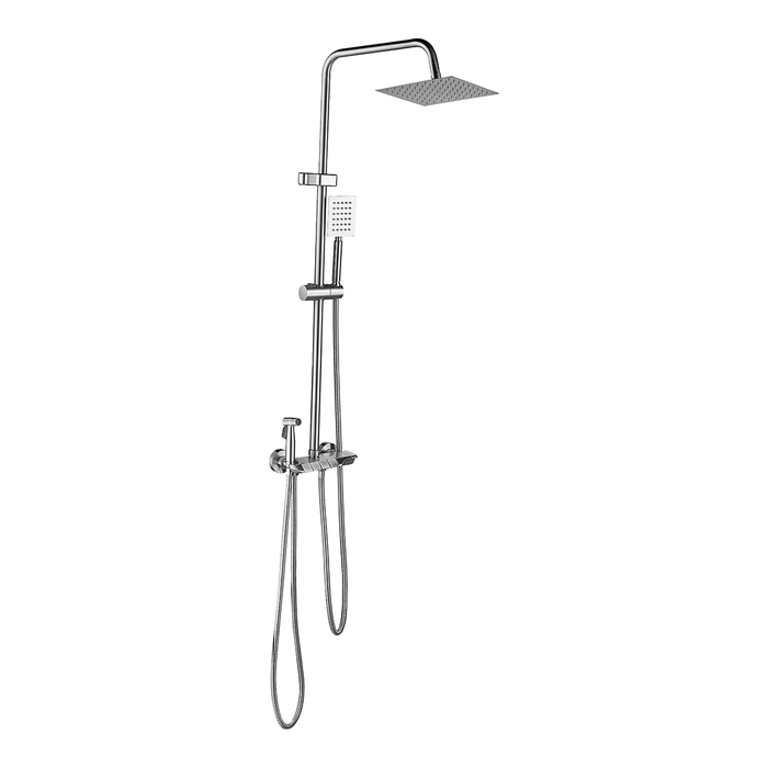 DUCHA DE LLUVIA CON CABEZA CUADRADA NIQUEL MATE CUERPO:LATON+ TUBO SS