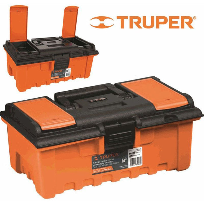 CAJA DE HERRAMIENTA(4) NARANJA/NEGRO TRUPER 16"
