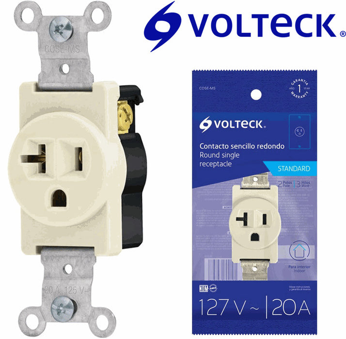 TOMA SENCILLO (2) POLARIZADO VOLTECK 127V 20A