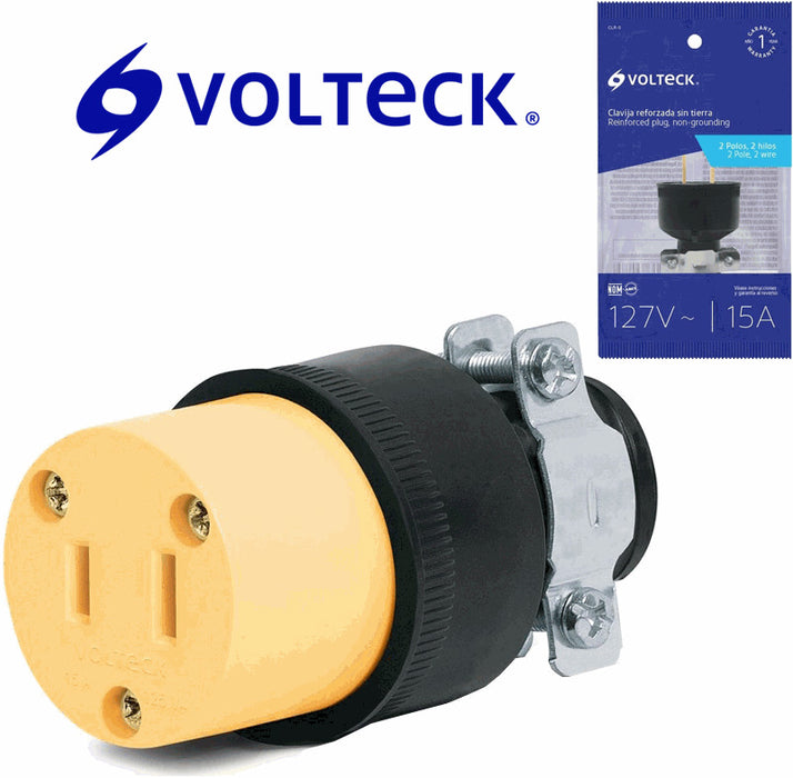 ENCHUFE HEMBRA INDUSTRIAL (1) SIN TIERRA 127V 15A
