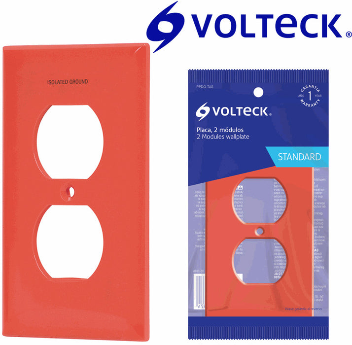 TAPA ROJA POLICARBONATO VOLTECK TOMA DOBLE