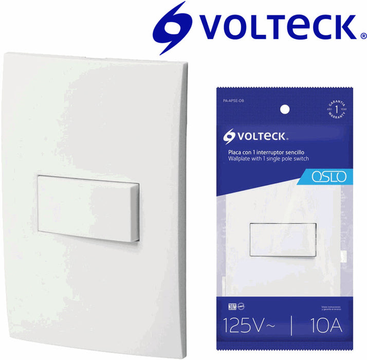 INTERRUPTOR SENCILLO (4) "OSLO" BLANCO 125V 10A
