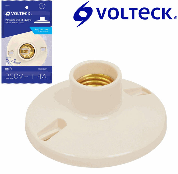 ROSETA BAQUELITA "VOLTECK" CREMA 3 1/2"
