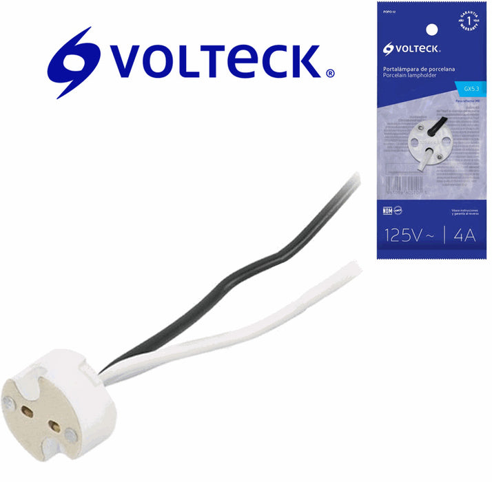 SOCKET (1) DE PORCELANA BASE BIPIN GX5.3 PARA MR