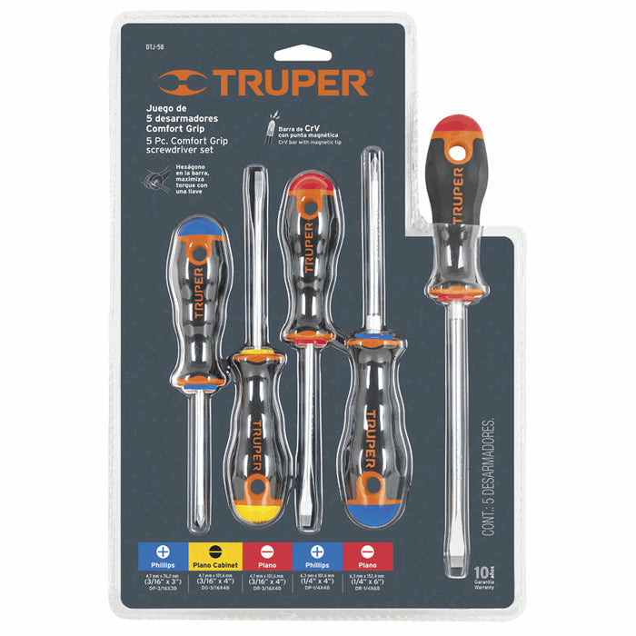 JUEGO DESTORNILLADOR(2) TRUPER 5 PZS