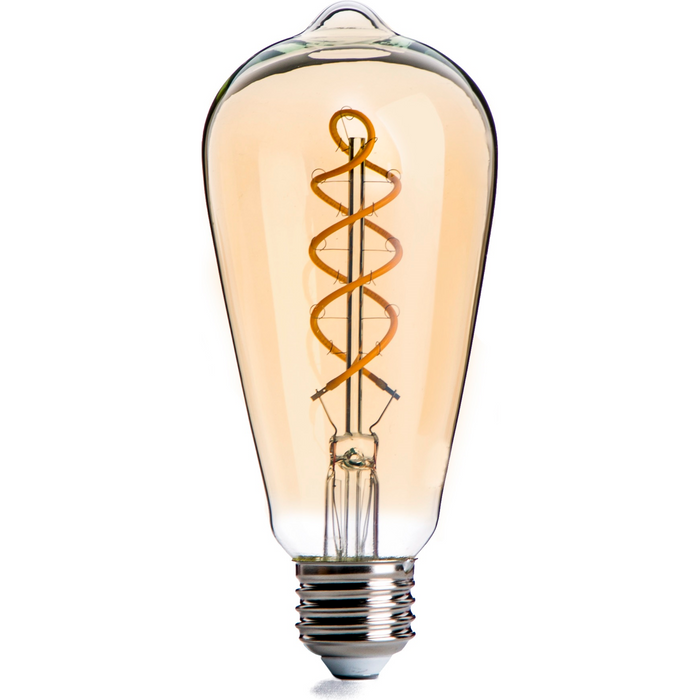 BOMBILLO DE FILAMENTO LED E27, 4W ST21, 420LM, 100-240V, BLANCO CALIDO, VIDRIO AMBAR