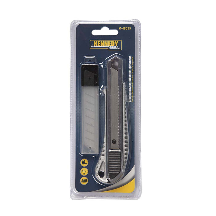 CUCHILLA RETRACTIL DE ALUMINIO+5 HOJAS DE REPUESTO