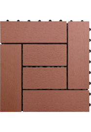 PISO DECK RED WOOD 300X300X22MM