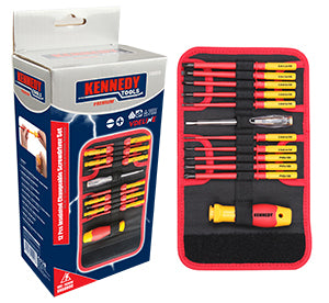 KIT DE 12 DESTORNILLADORES INTERCAMBIABLES AISLADOS