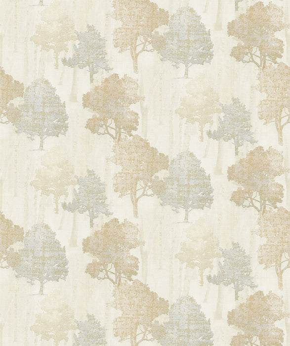 WALLPAPER MUSA  ARBOLES COLOR BEIGE CON GRIS