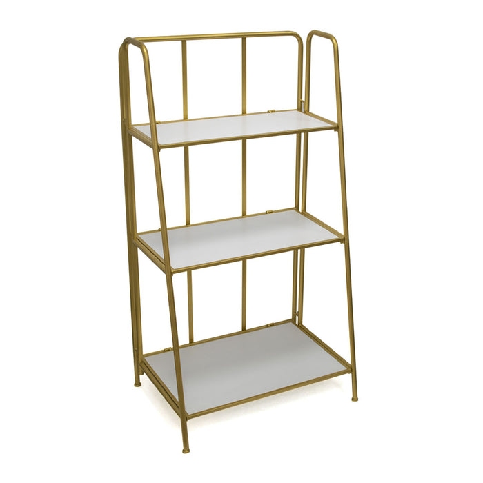 ESTANTE METAL BLANCO-DORADO 115X8.5X62.5CM