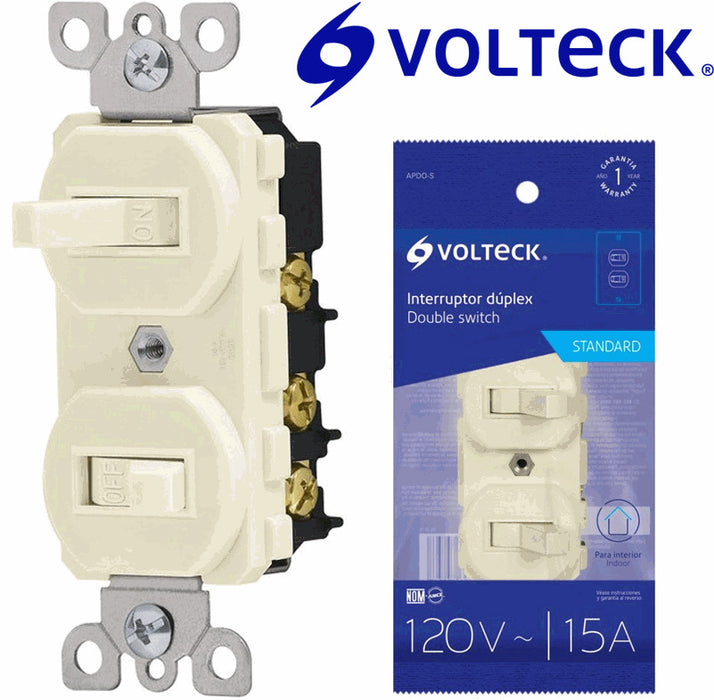 INTERRUPTOR DOBLE (1) VOLTECK 120V 15A