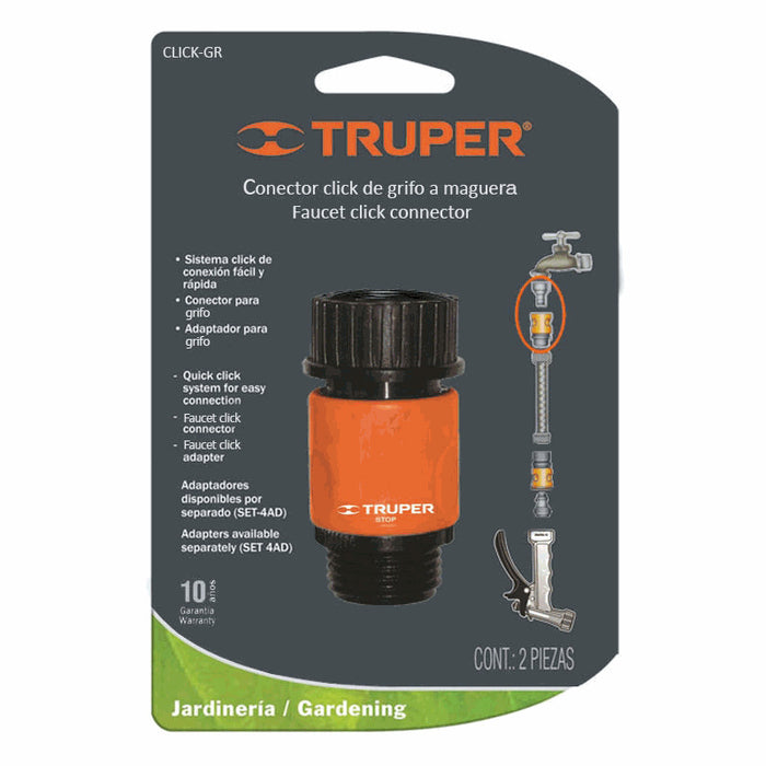 CONECTOR RAPIDO "TRUPER"  MANGUERA A GRIFO